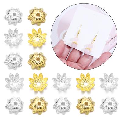 100Pcs Flowers Beads Caps 8/10/12mm Lotus Spacer Beads Pendant Bead Tray for Jewelry Making Charms DIY Bracelet Necklace Earring