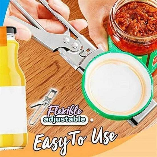 Opener Adjustable Jar & Bottle Opener, Adjustable Multifunctional Stainless Steel Can Opener Jar Lid Gripper, Manual Jar Bottle Opener Kitchen