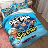 DOG MAN Set Biancheria da Letto con Fantasia Cartone Animato Carino Set Copripiumino Singolo Matrimoniale Letto King Size Set Biancheria da Letto per Camera da Letto di Ragazzi Adulti Lenzuolo Anime