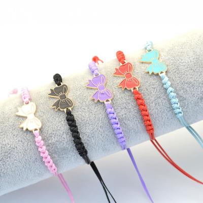 Yousheng Bow Braided Bracelet Adjustable String Rope Bracelet Handcrafted Cheerleader Bracelet for Cheer Dance Team Friends Gift