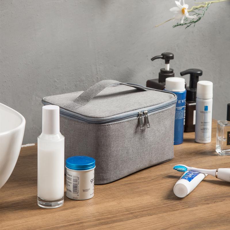 Trousse de maquillage et de toilette cationique imperméable pour les voyages - Trousse de rangement unisexe en tissu Oxford