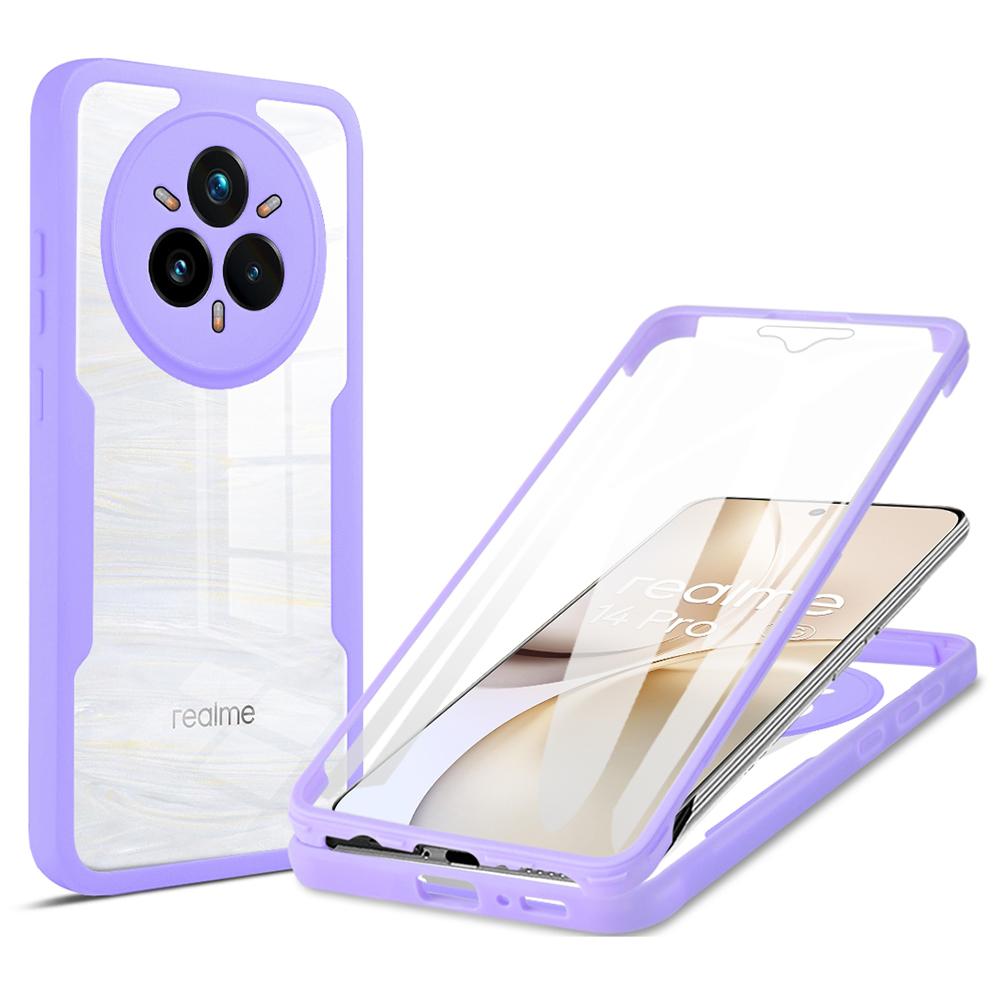 Husă pentru Realme 14 Pro 5G Acrilic+TPU Transparentă Acoperire Telefon cu Folie de Ecran PET