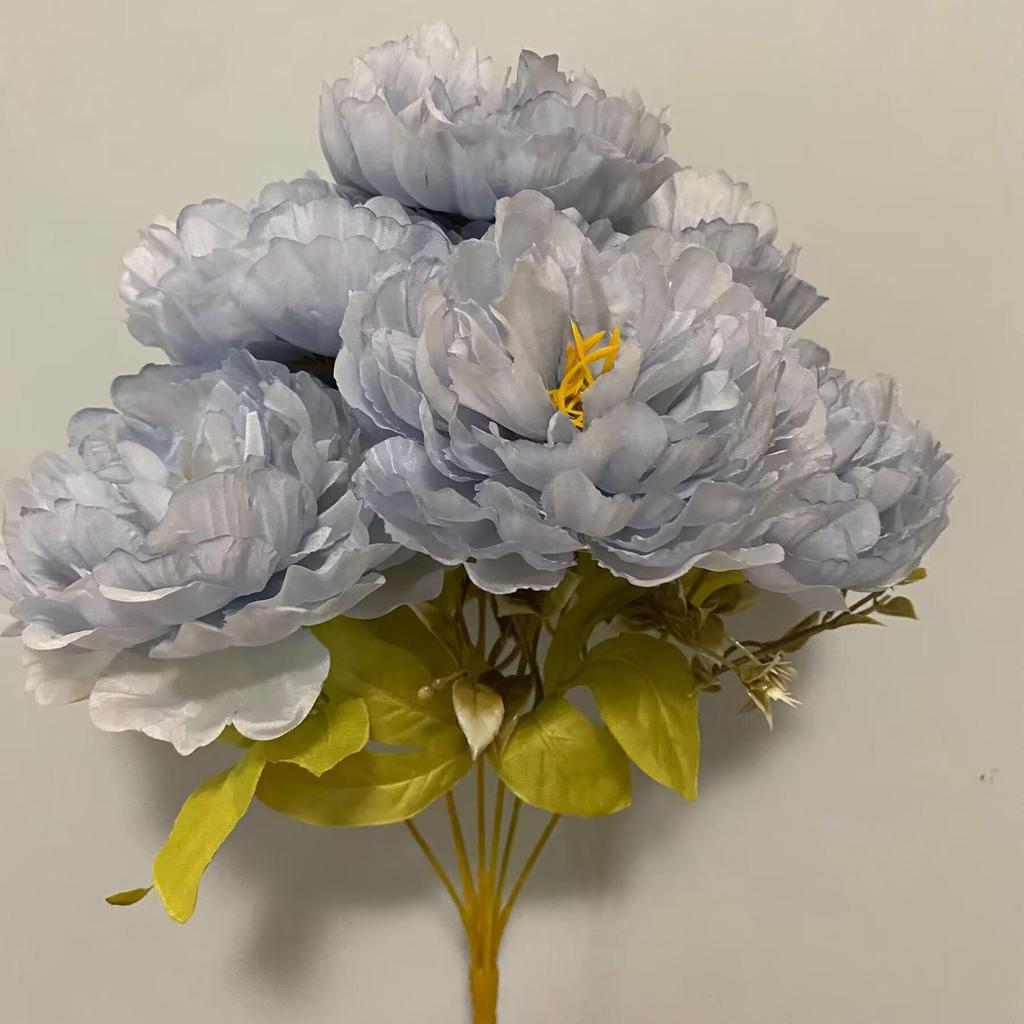 7-Head Peony Artificial Flower Bouquet for Weddings, Home Décor, and Photography