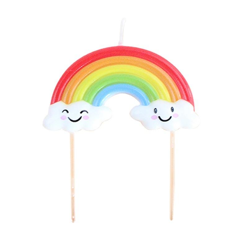 New Product, Personalized Creative Sun, Rainbow Clouds, Cute Memory, Frozen Rainbow Candle Cartoon Decoration Supplies