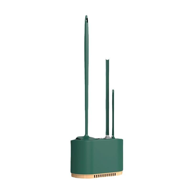Wall-Mounted 3-in-1 Drainable Toilet Brush Set for Bathroom Corner Cleaning