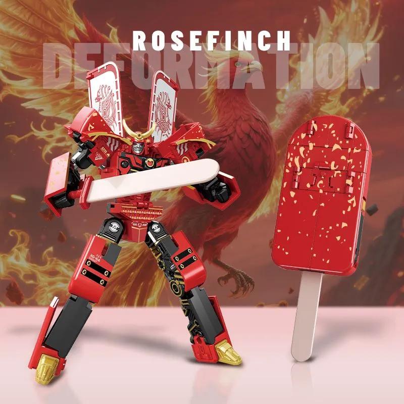 Creative Popsicle Transforming Robot Warrior, Deformable Mecha Model Building , Novelty Ice Cream Action Figure Toy For Kids