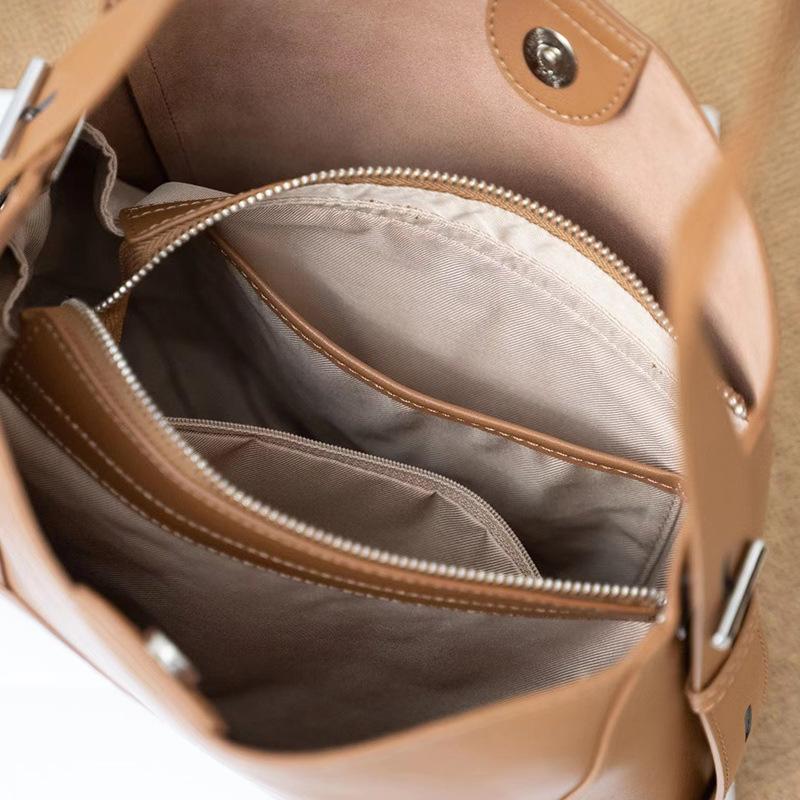 Bucket Bag for Women Large Capacity Genuine Leather Bag 2025 New Model Single Shoulder Crossbody Bag Versatile Commuter Tote High-end Niche