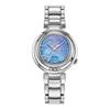 Eco-Drive Series 50 Meters Waterproof Floral Pattern Solar Quartz Steel Strap 29.8mm Women's Watch Blue Dial EM1110-56N
