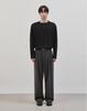 WORK ON BODY OFF Rested Semi-Overfit Henley Neck Knit [Black]