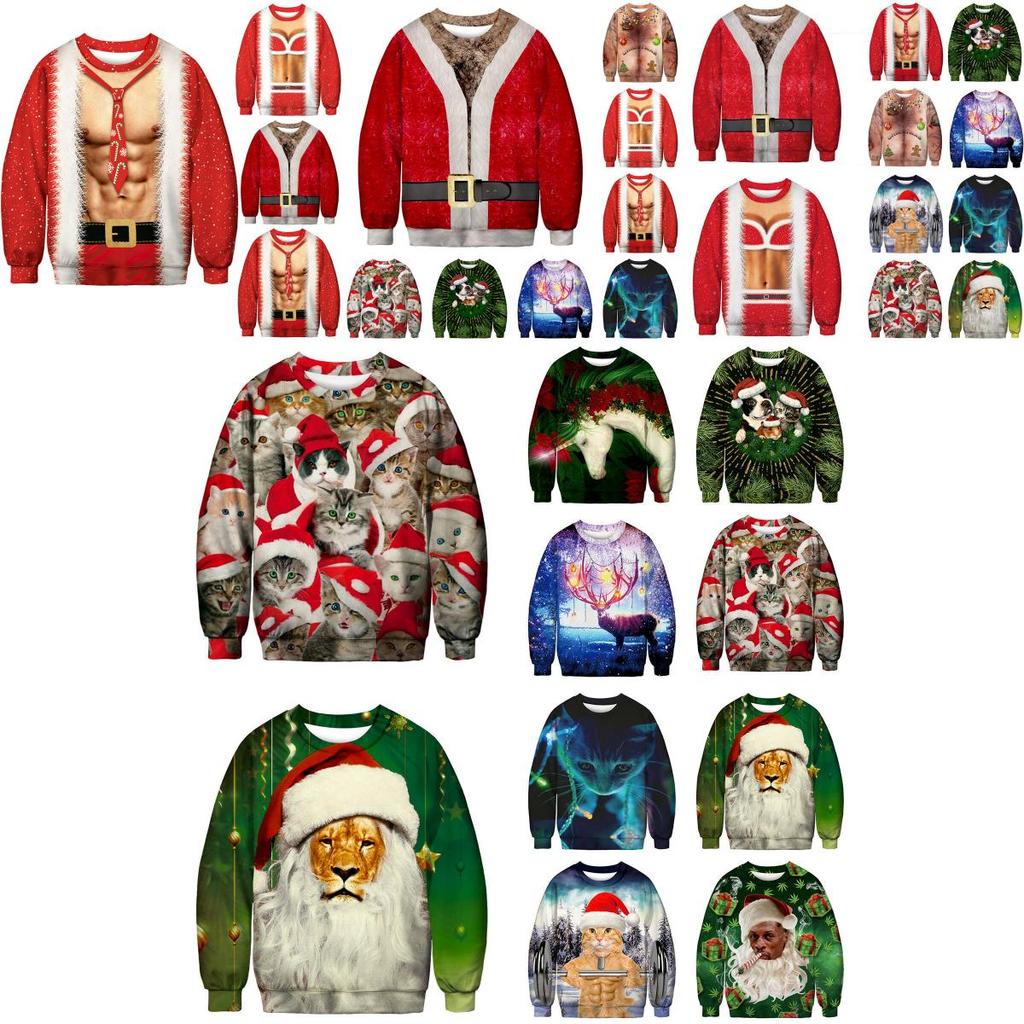 Festive Men's Christmas 3d Graphic Print Pullover Hoodie Sweatshirt With Soft Material