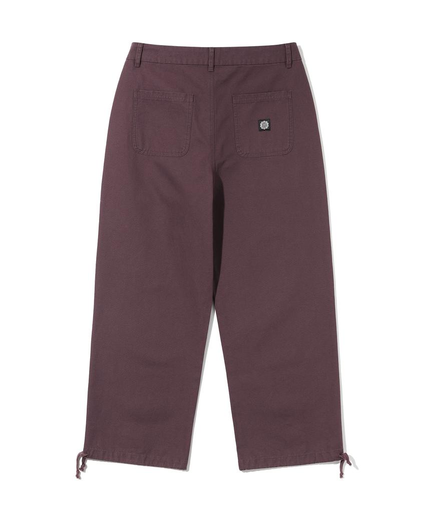 UCLA Unisex Retro Preppy Woven Wide Work Pants [Dk-Brown](Ub9Lp21)