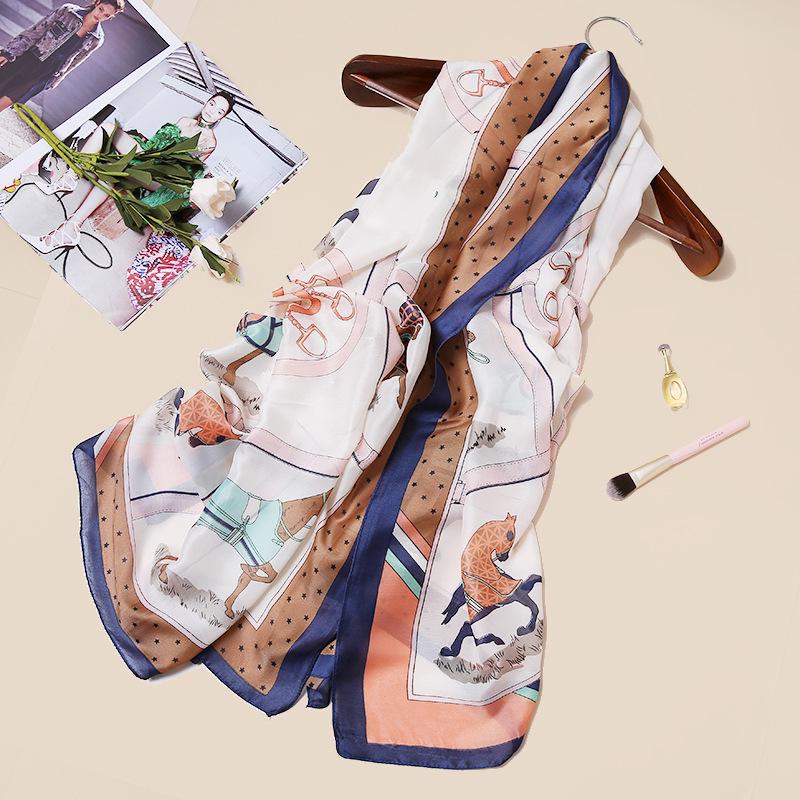 "2021 Frühling/Sommer Damen Bedruckter Hochwertiger Imitatseidenschal und Stola Geschenk"