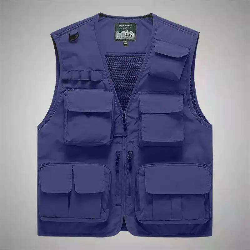 Men Outdoor Waistcoats Climbing Vests Jackets Multi-pocket Fishing Photography Vests Men Mesh Breathable Vests Coats Size 6XL