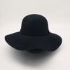 Foreign Trade Export Autumn And Winter Black Camel Woolen Top Hat Big Brim Wavy Felt Hat British Hepburn Retro