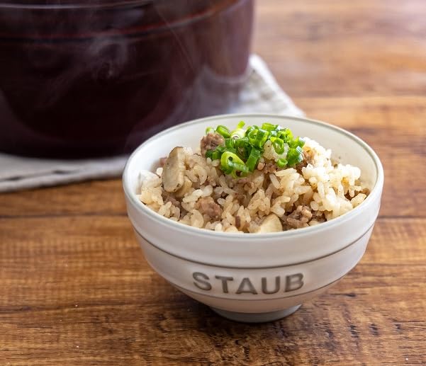 Staub "Le Chawan Meoto Set KOHIKI White M/L Made in Japan" Ceramic Couple's Rice Bowl Set [Official Japanese Product] Le Chawan 40508-542