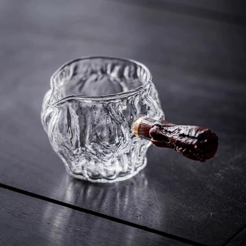 

Стеклянный кувшин для сервировки чая, графин, деревянная ручка, китайский чайный кувшин Gongfu Chahai, стеклянная чашка для чая, кофейник для молока