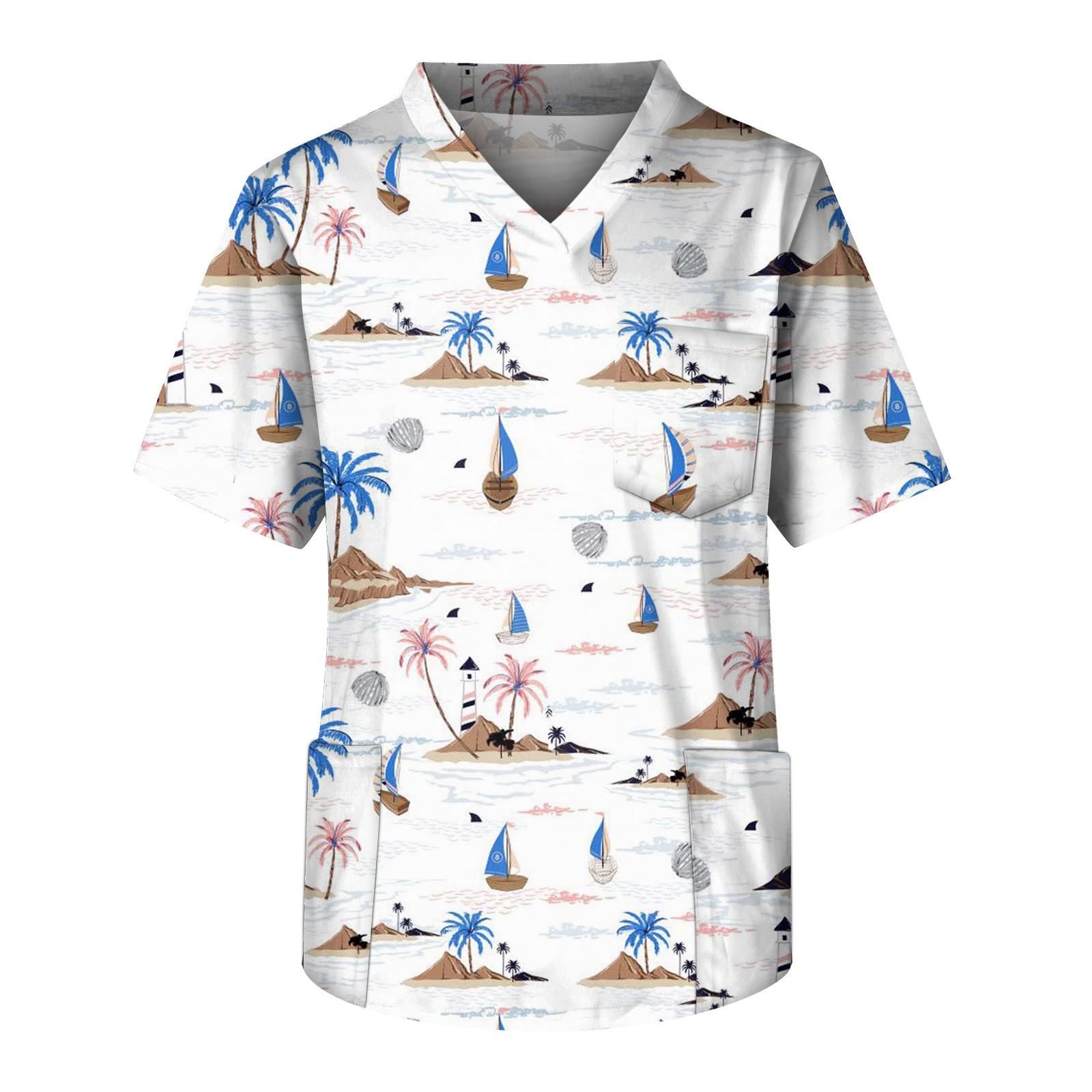 

Модный мужской топ с коротким рукавом и V-образным вырезом с принтом и карманом на груди XL синий