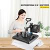 SucceBuy Heat Press 15x12 Inch 5/6/8 In 1 Digital Multifunctional Sublimation 360 Degree Rotation for T Shirts Hat Mug Cap Plate