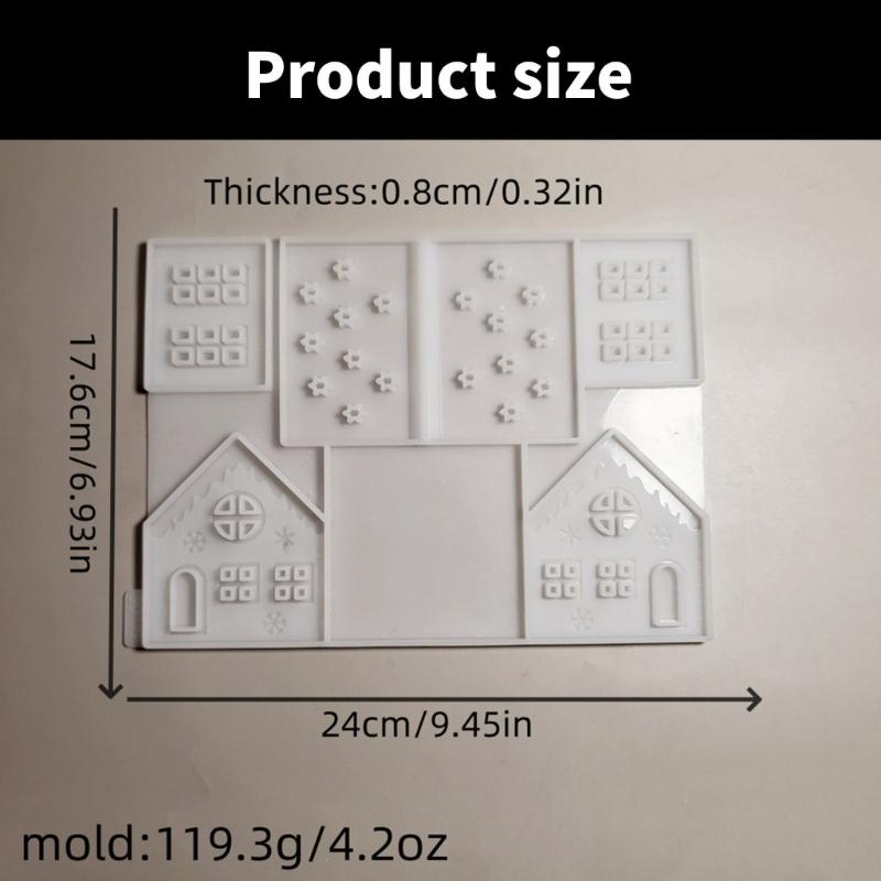 Desk Ornament Mould Flexible Silicone Mold for Miniature House Shaped Decoration Gypsum Molds Jewelry Making Supplies