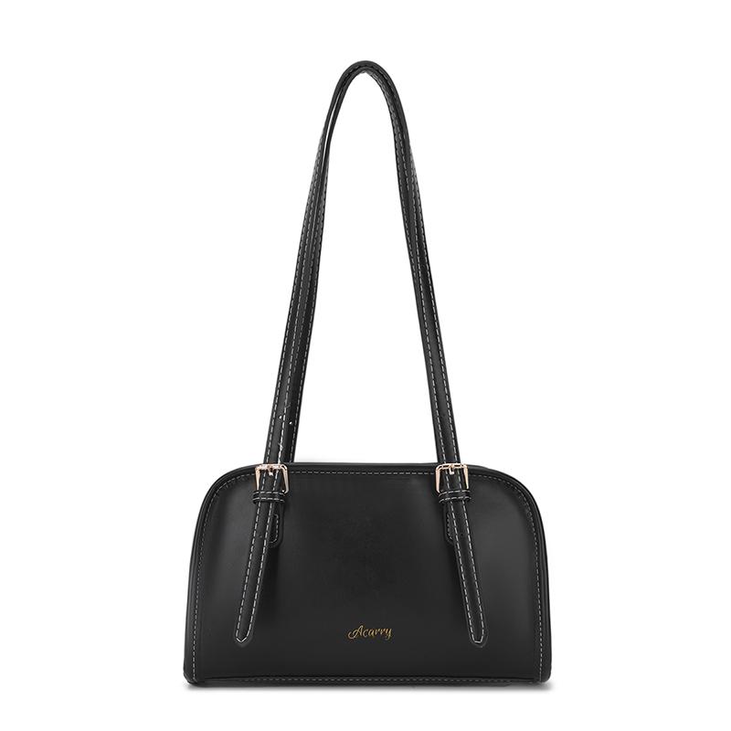 

Fashi PU Leather Underarm Shoulder Bag For Women Trend Designer Female Solid Color Handbag Minimally Retro Style Shoulder Bag чёрный