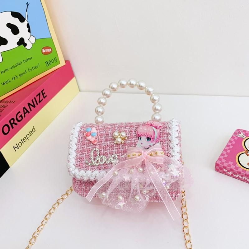 Lightweight Pearl Charming Shoulder Bag For Girls Featuring Cute Princess Design