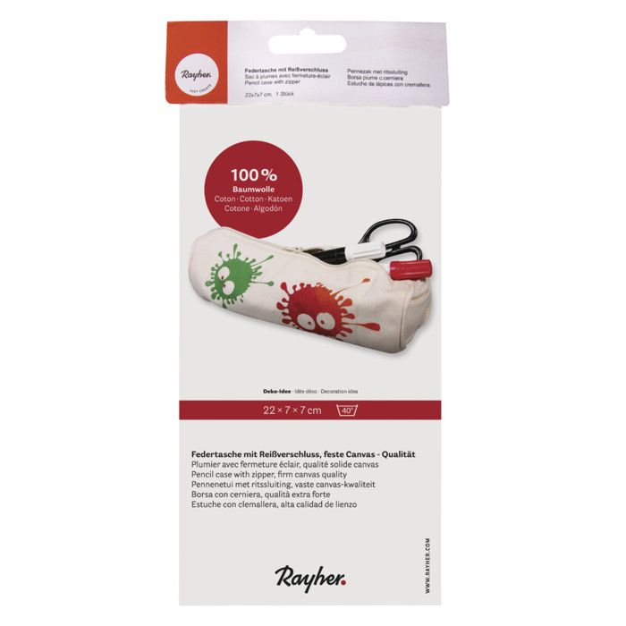 Sac à plumes avec fermeture - éclair, beige, 22x7x7cm, 1 pce