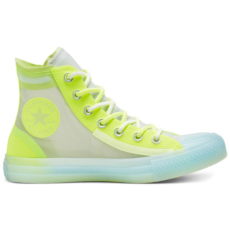 Converse Translucent Mesh Utility Chuck Taylor All Star High Top Volt White 'Yellow Blue White' Women's