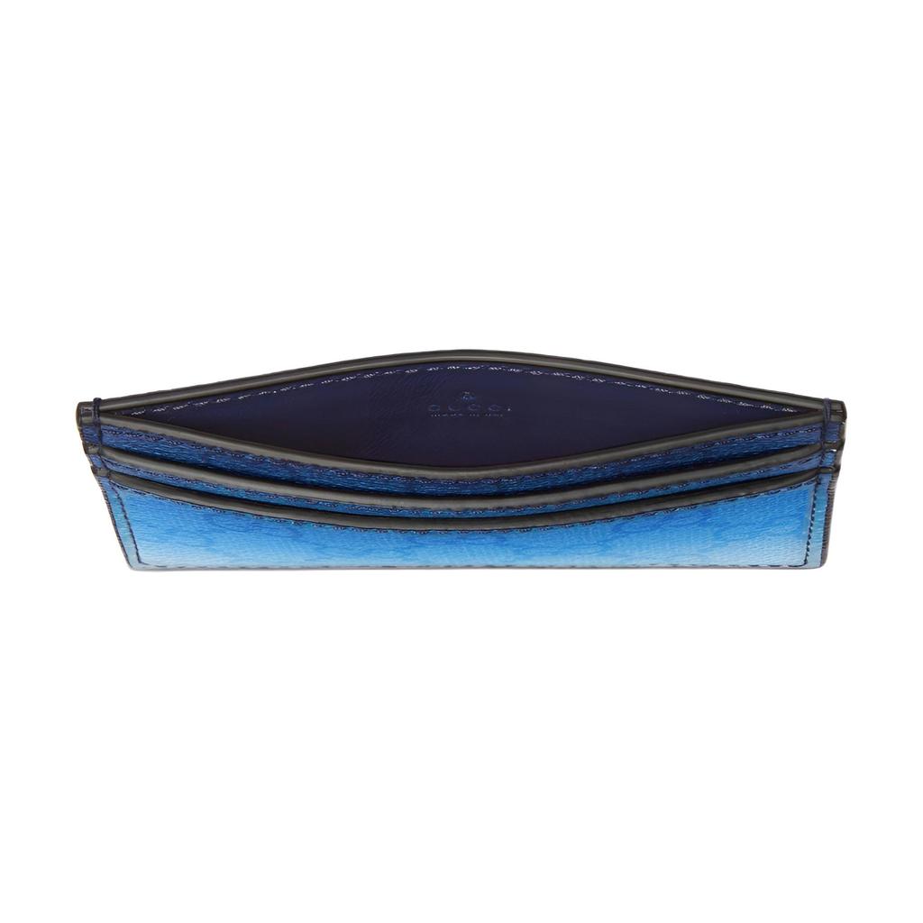Gucci Klassischer Logo-Print Beschichtetes Stoff-Kartenetui Herren Accessoires Farbverlauf-Blau 835700-FAERI-8473