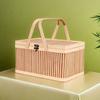 Chinese Style Bamboo Basket Natural Bread Storage Basket Picnic Basket  Beach