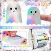 500pcs/Roll Halloween Laser Stickers Waterproof Self-Adhesive Boo Ghost Decals Roll for Envelope Journal Decor Party Supplies