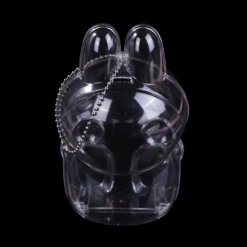 Für Labubu V1 V2 Schutzhülle aus Acryl Transparent Schutzhülle Tragbare Kabelorganizer-Box Verdickte Puppentasche