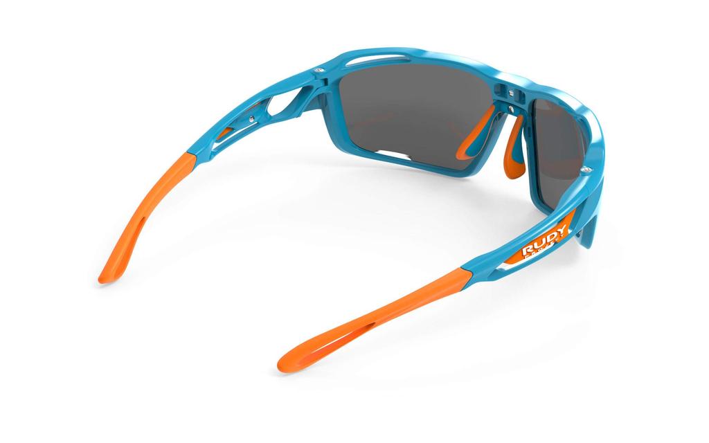 Rudy Project SINTRYX Azzurro Gloss Black Lens Clear Lens Sports Sunglasses for Road and Baseball Frame/Smoke + SP491081-S000 Cycling, Marathon,