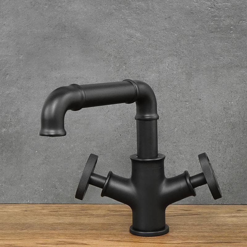 DARTFORD 1 low black free-standing washbasin tap