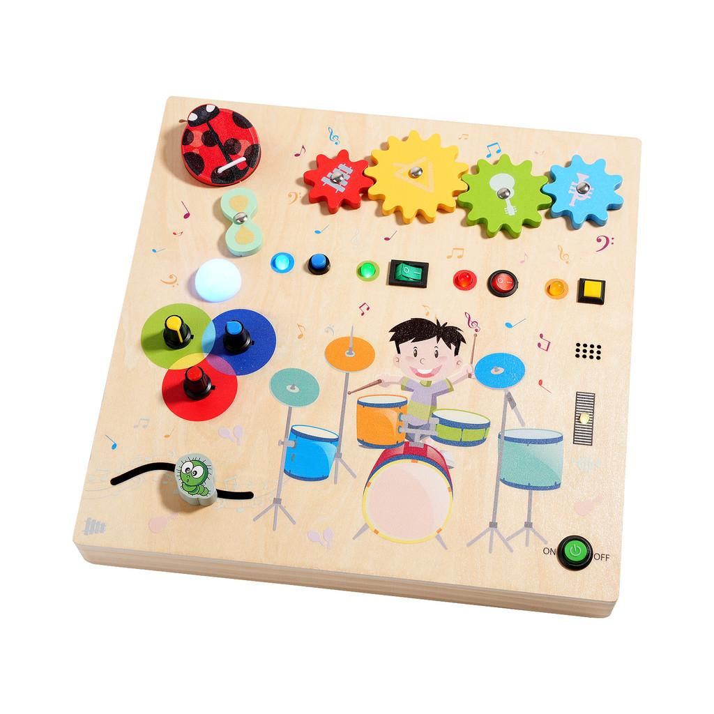 

Wooden Learning Early Toy With Touching Drum And Lightup Features For Children
