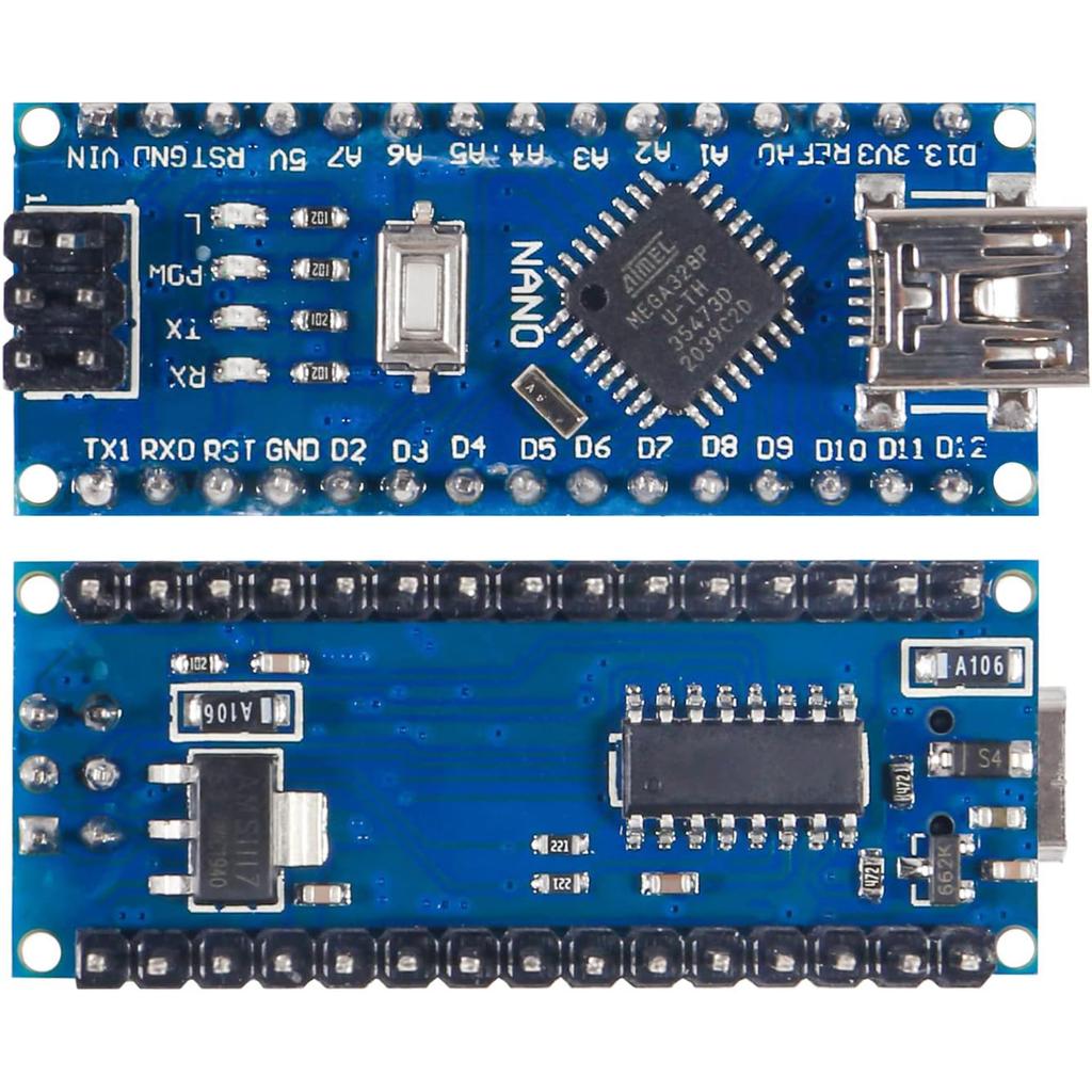 2PCS for Nano V3.0 ATMEGA328P Module CH340C Chip 5V 16MHz Mini USB Micro-Controller Board with 2PCS Mini USB Cable