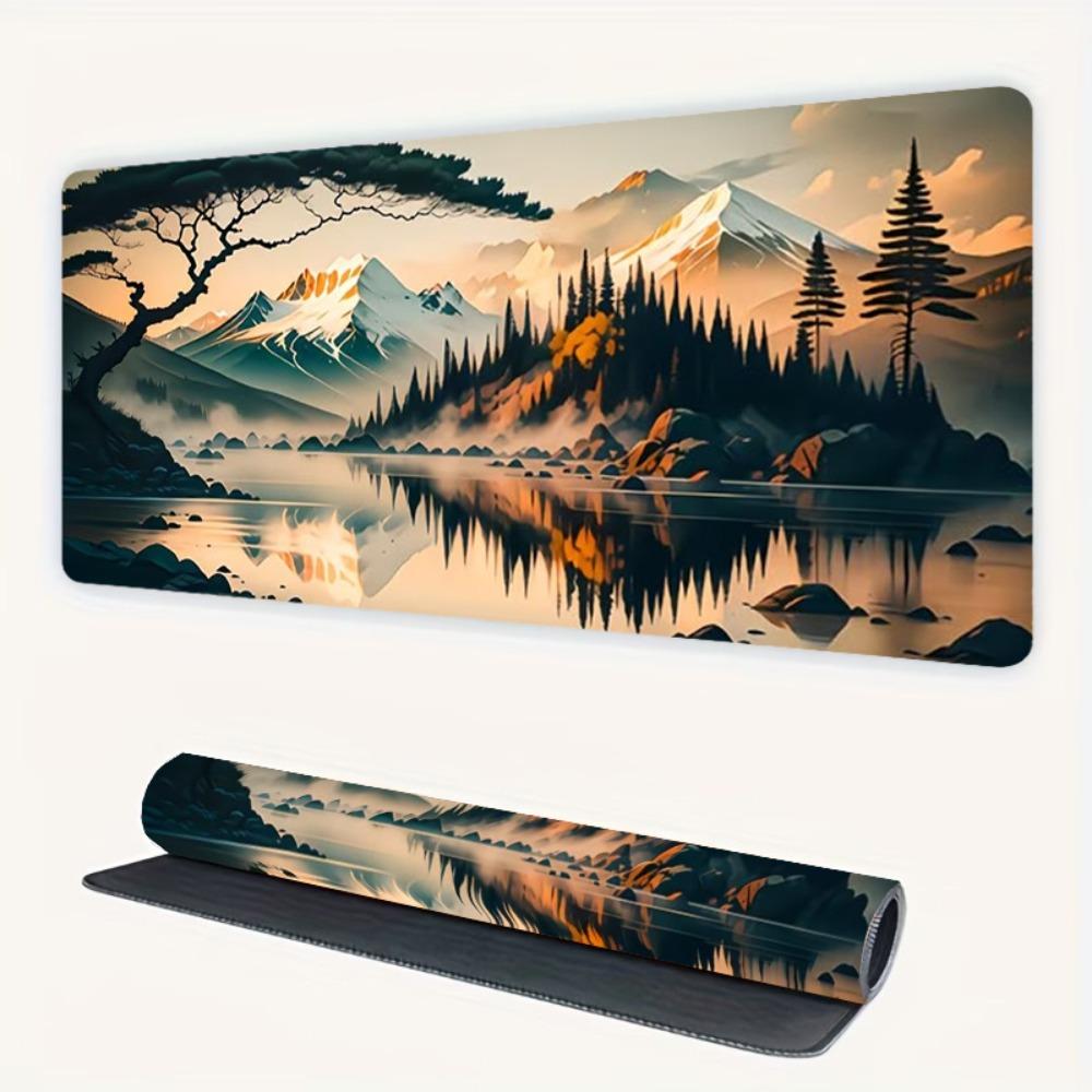 Snow Mountain Scenery Large Mouse Pad AntiSlip With Vivid Mountain Scenery Design Alfombrillas Para Escritorio