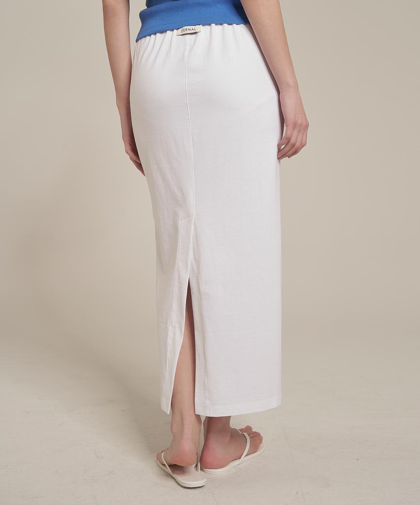 Iteoneolmomeonteu Solid Washed Long Skirt _ White