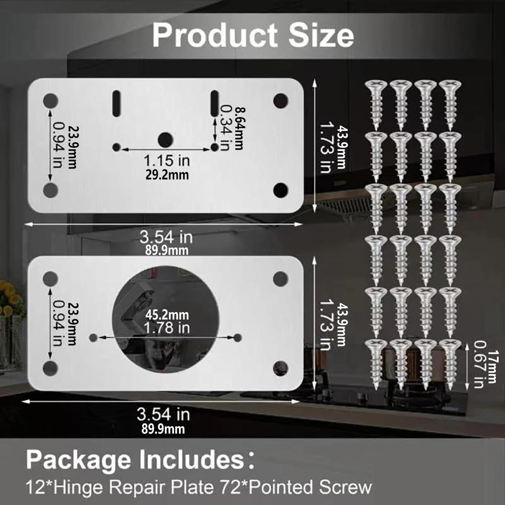 2/4/8/12pcs Cabinet Door Hinge Repair Plate Kitchen Cabinet Door Locker Hinge Fixing Plate Cabinet Door Hinge Repair Bracket