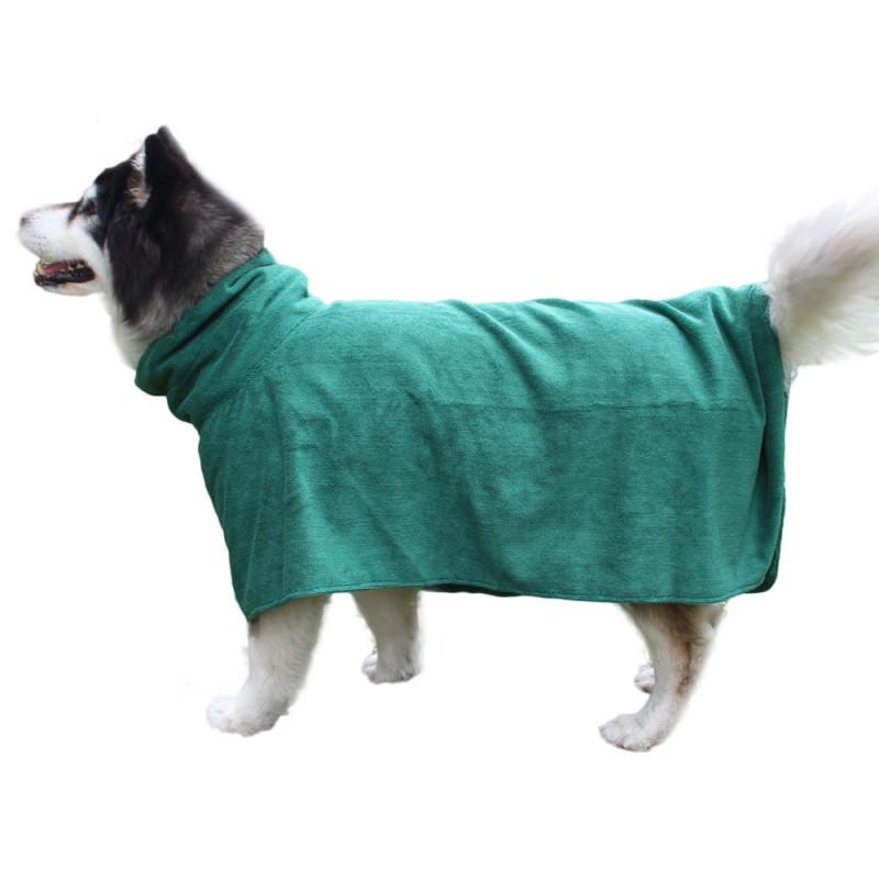 Quick-Dry Pet Hooded Towel Robe Super Absorbent Microfiber Dog Cat Bath Wrap Small Medium Large Breeds