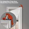 Safety Door Corner Hanging Ornaments Wooden Craft Animal Shape Statue  Home Decor