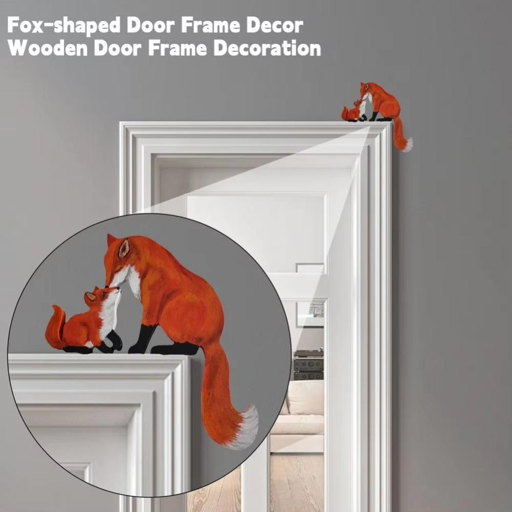 Safety Door Corner Hanging Ornaments Wooden Craft Animal Shape Statue  Home Decor