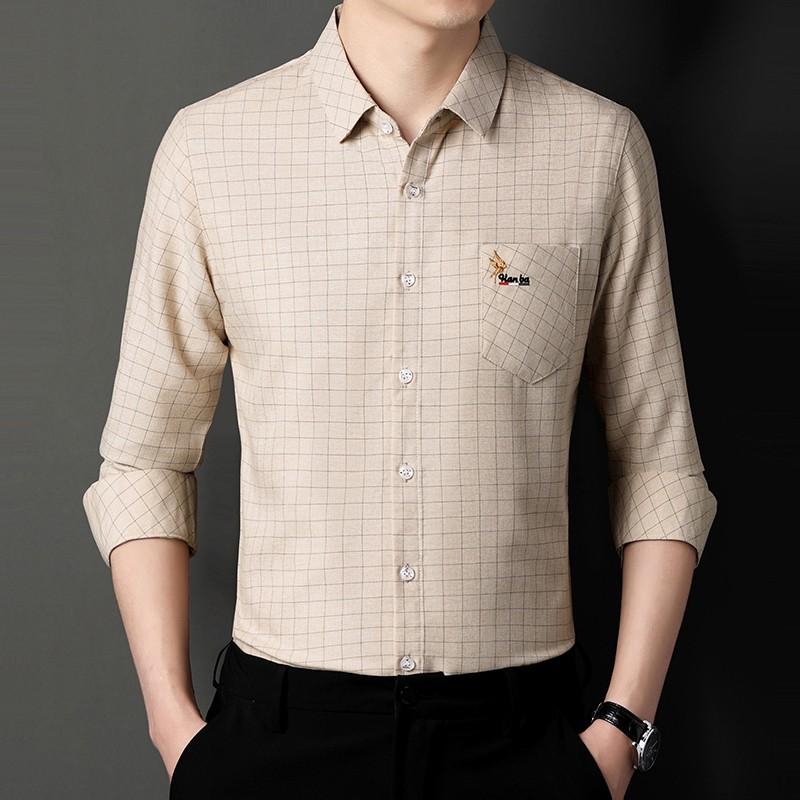 Весенняя новая рубашка для мужчин среднего возраста с квадратным воротником — фото 4