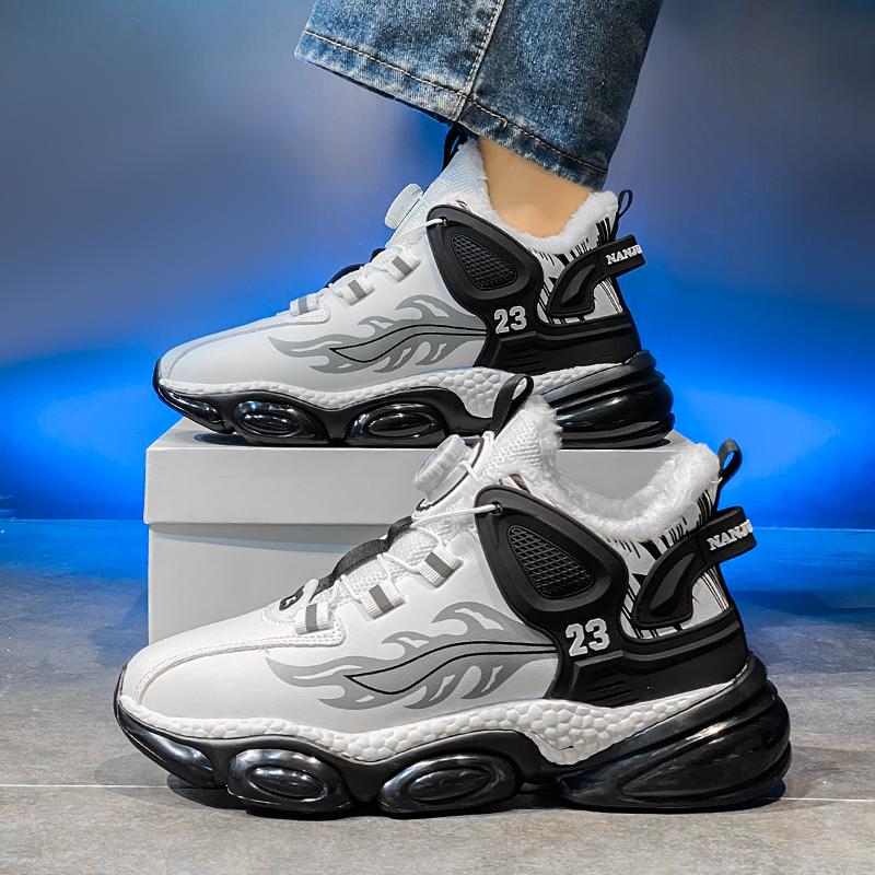 Fashion Men Shoes Winter Fashion Sneaker Height Increasing Thick Sole Anti Slip Basketball Sneakers Wear-resistant Casual Running Shoes