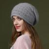 WTEMPO Autumn Winter Woolen Warm Beanie Hats Women's Elegant Large Size Versatile Knitted Hats Warm Beret Mother Hats