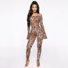 Leopard Print Women's Long-sleeved Bodysuit Bodysuit