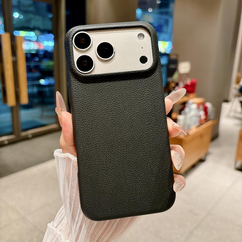 Luxury Lychee Leather Texture Phone Case For iPhone 17 Pro Max 17 Air 16 Plus 15 14 13 12 Pro Max Candy Shockproof Soft Cover