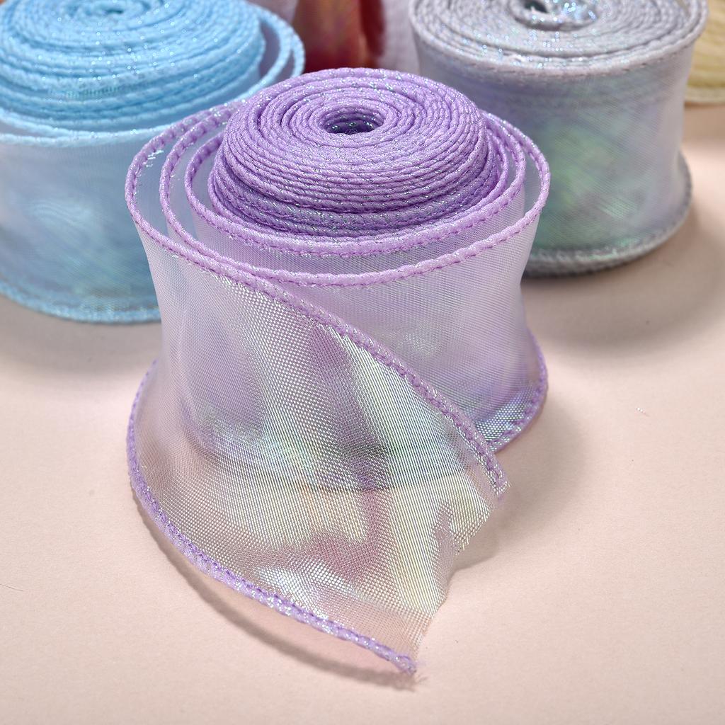 Fishtail Yarn Silk Organza Ribbon 4CM Flower Baking Gift Packaging Apparel Craft Supplies DIY Sewing Fabric Clothing Accessories