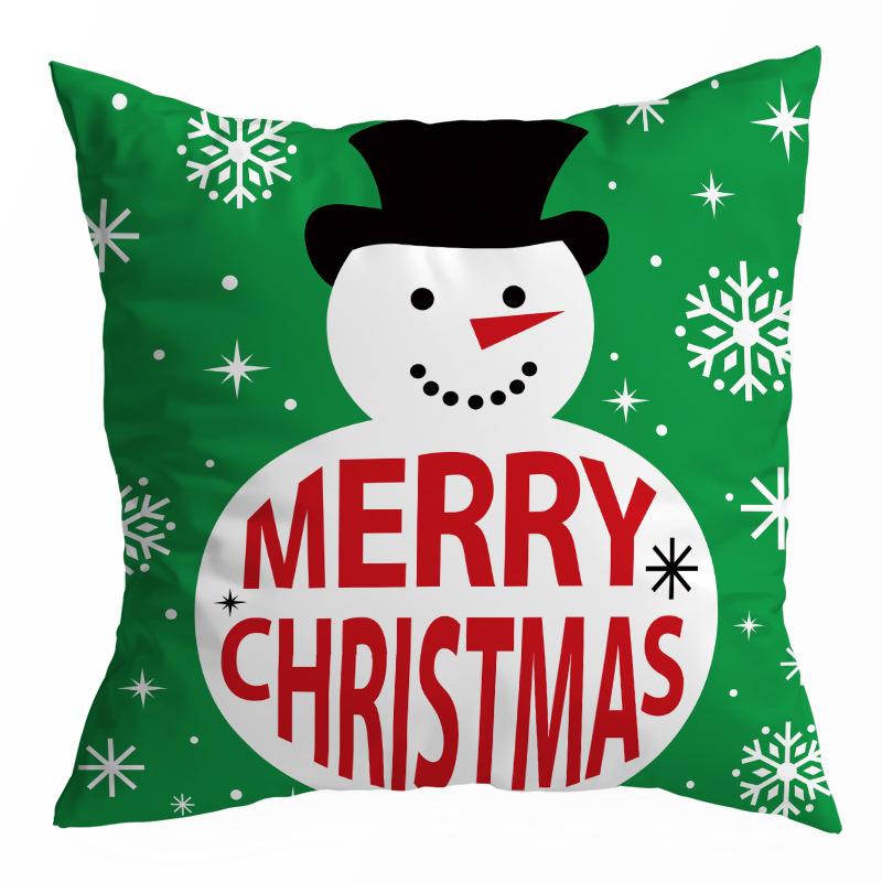 

Різдвяна наволочка Сніговик Санта Клаус Принт Подушка Чохол Автомобіль Спальня Офіс Чохол 40x40cm