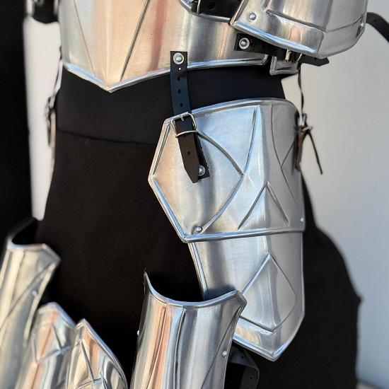 Medieval Knight Lady Half Body Armor Female Cuirass With Tassets Women's Pauldrons, Bracers, Leg Greaves Armor Suit Cosplay  Roleplay