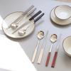 Korean Chopsticks Dessert Spoon Flatware Stainless Steel Cutlery Set Sushi Sticks Coffee Tea Spoons Set Portable Dinnerware Set
